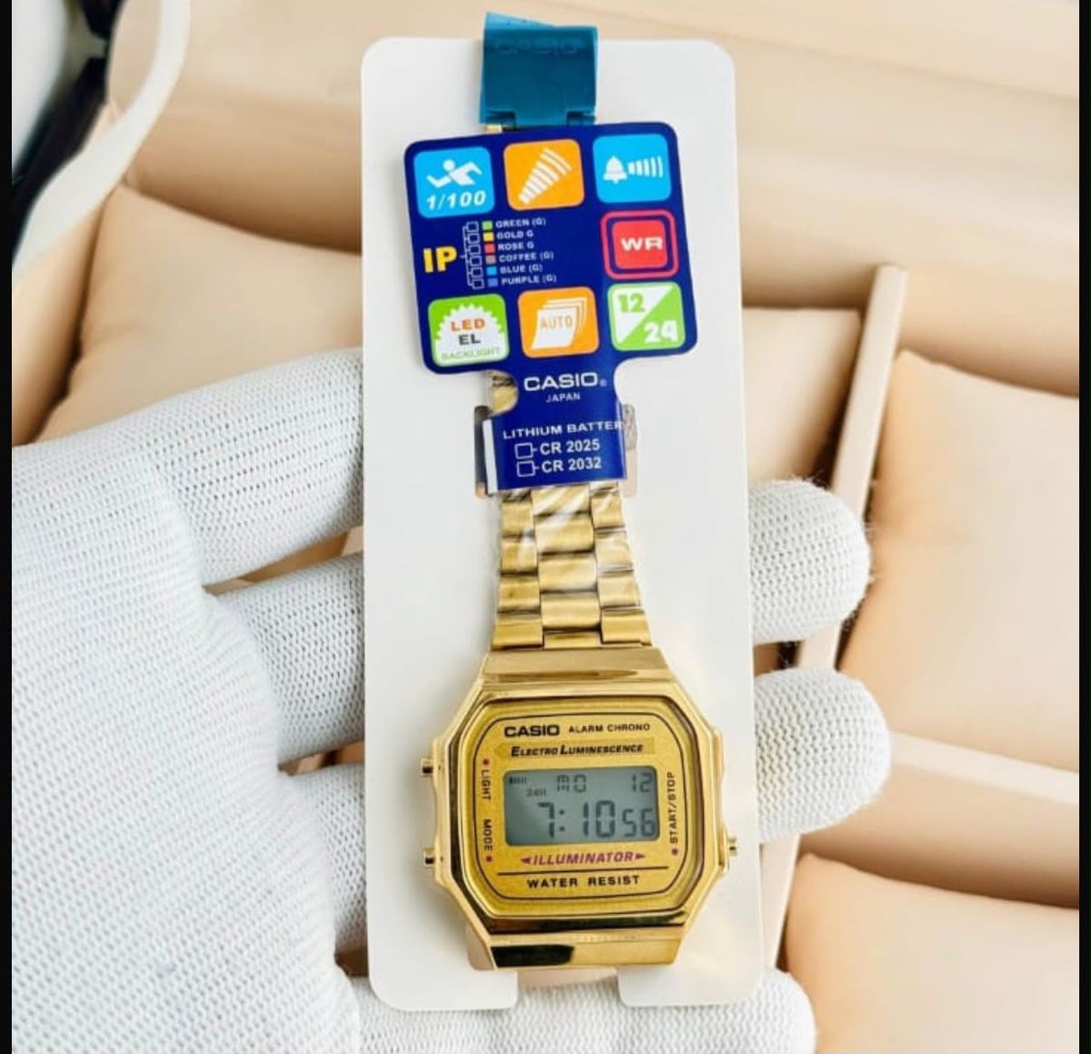 Classic Digital Retro Watch for Men & Women – Stainless Steel Bracelet, LED Backlight & Water Resistant