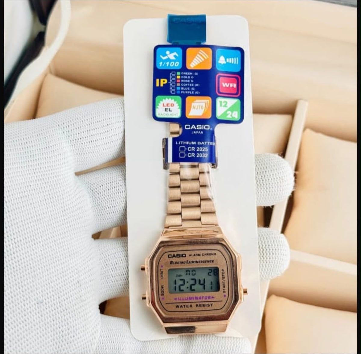 Classic Digital Retro Watch for Men & Women – Stainless Steel Bracelet, LED Backlight & Water Resistant