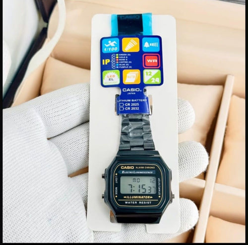 Classic Digital Retro Watch for Men & Women – Stainless Steel Bracelet, LED Backlight & Water Resistant