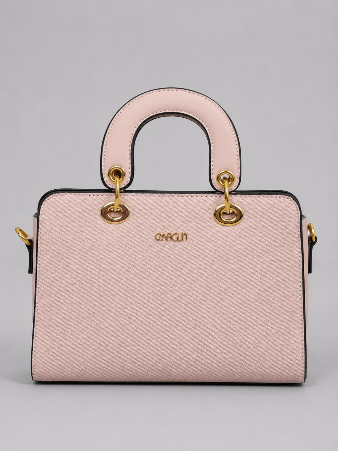 Capglin Women's Elegant Blush Pink Textured Handbag | Premium Top Handle & Shoulder Bag